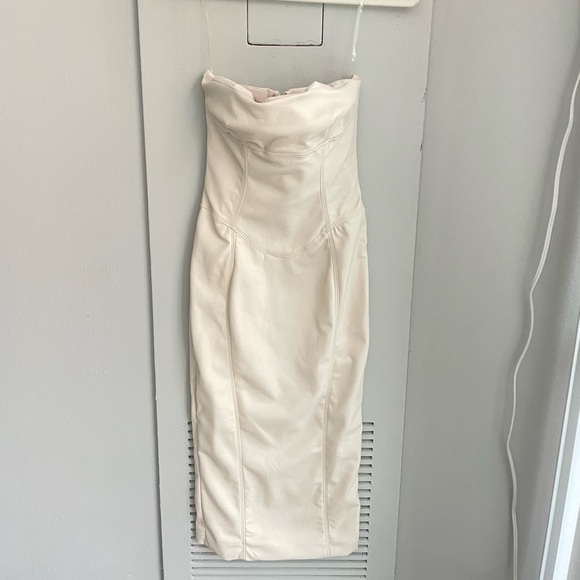 HOUSE OF CB Camilla Strapless Faux Leather Dress S - Picture 5 of 8